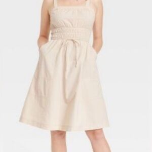Universal Thread Smocked Midi Dress – Beige – Size XS
